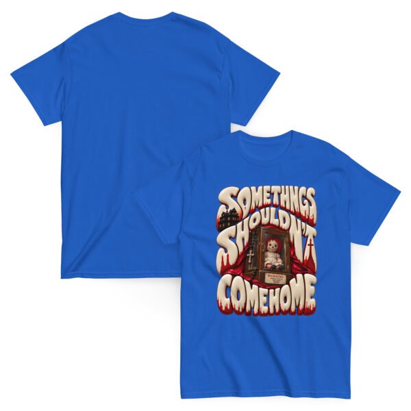 unisex-classic-tee-royal-front-and-back-6aaa6a67b743e.jpg Doll Horror Graphic Tee