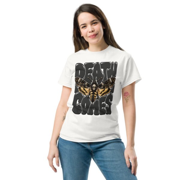 unisex-classic-tee-white-front-6aa69767cf188.jpg Death Comes Graphic T-Shirt