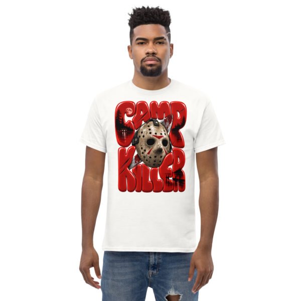 unisex-classic-tee-white-front-6aa94d075c513.jpg Camp Killer Slasher Graphic T-Shirt