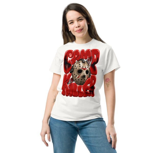 unisex-classic-tee-white-front-6aa94d075db4f.jpg Camp Killer Slasher Graphic T-Shirt