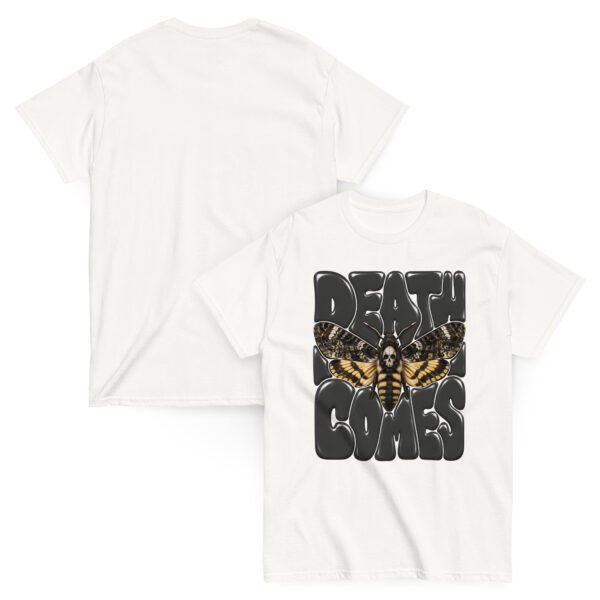 unisex-classic-tee-white-front-and-back-6aa69767cfca1.jpg Death Comes Graphic T-Shirt
